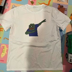 New without tag Pepe Dab Dabbing Meme gif white tee tshirt size XL short sleeves